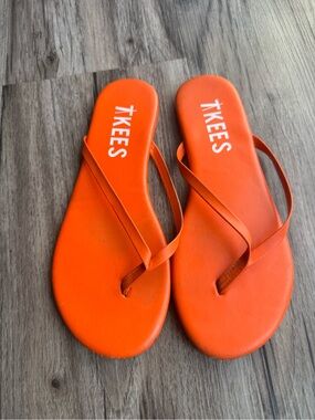 TKEES Bright Orange Slim Strap Sandals